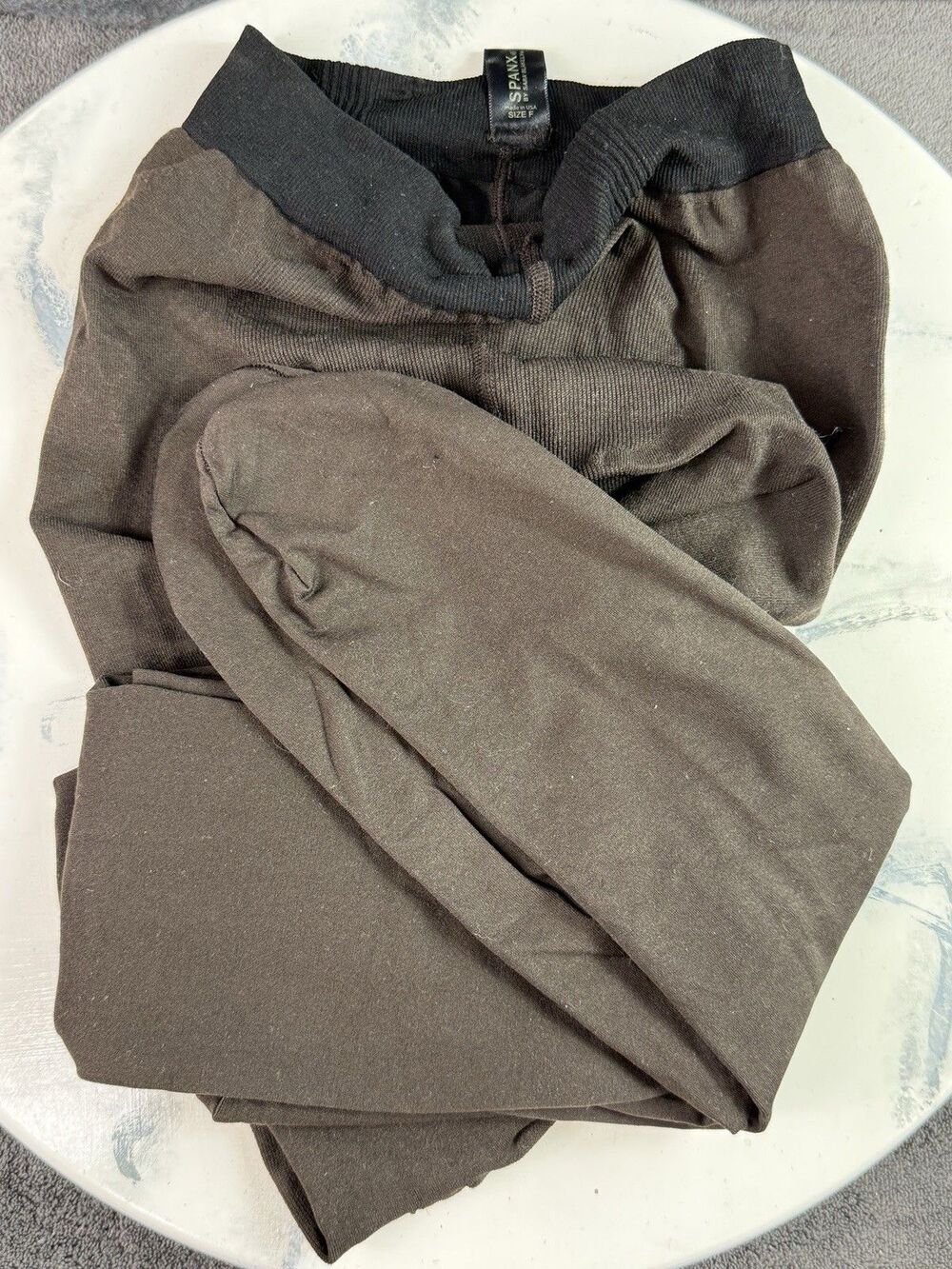 Spanx Reversible Shaping Tights Black Brown High Waist Tummy Control Shaper Sz F